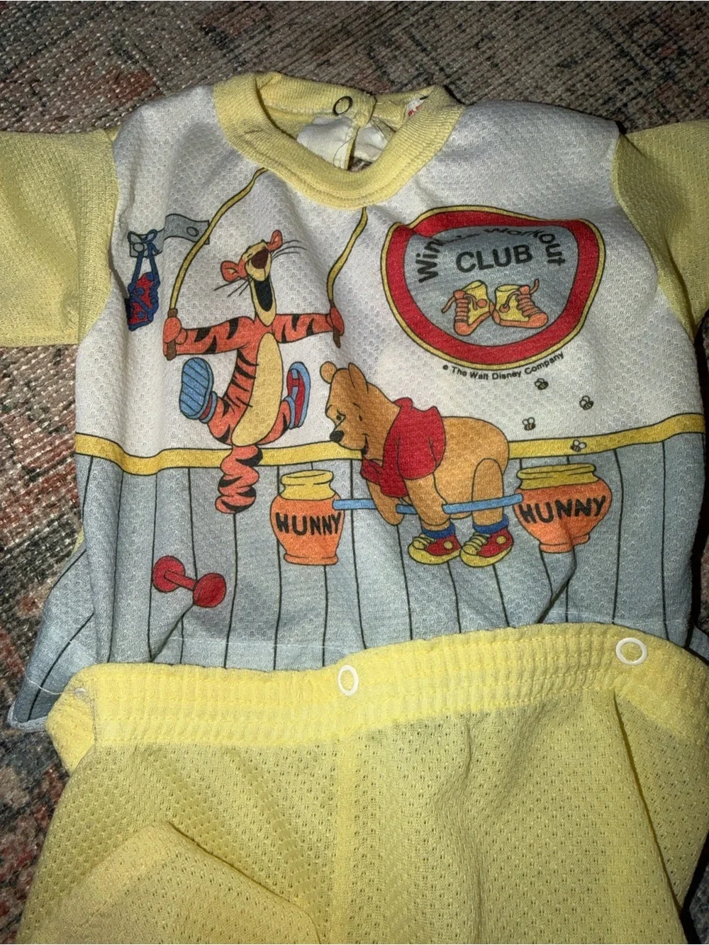 Vintage Winnie The Pooh Disney 2 Piece Boys Snap Waist Pajamas Tiger Beach 4T
